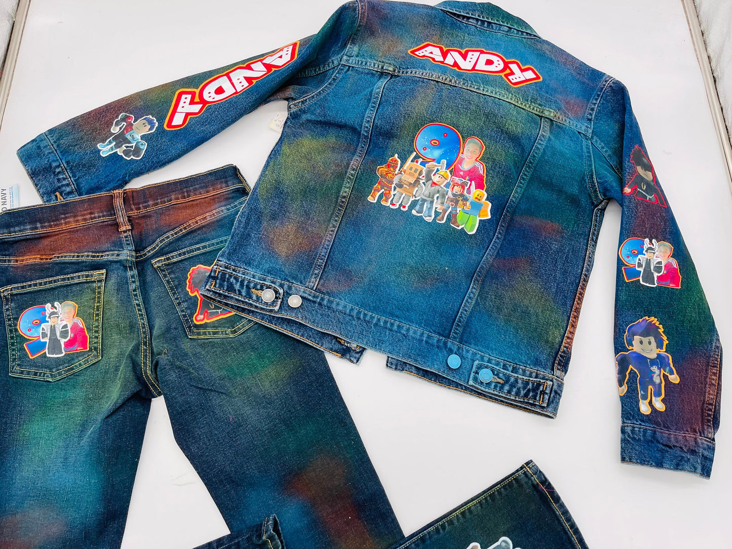 Custom Denim Pant & Jacket Set - Boys