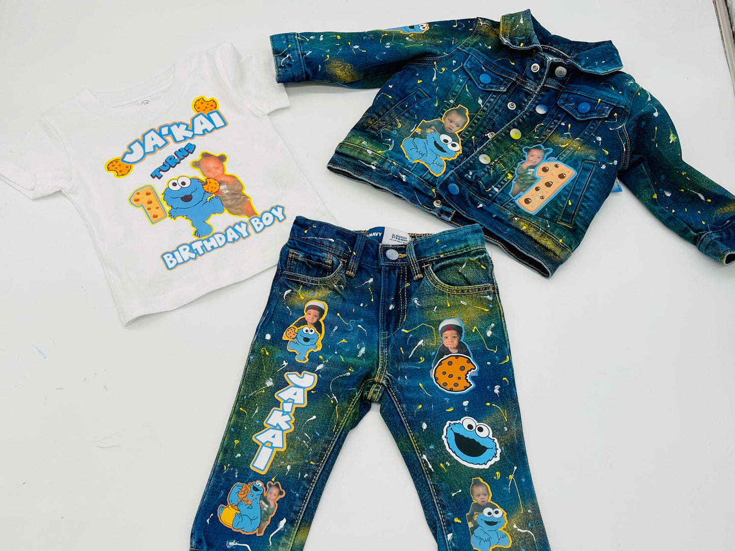 Custom Denim Pant & Jacket Set - Boys