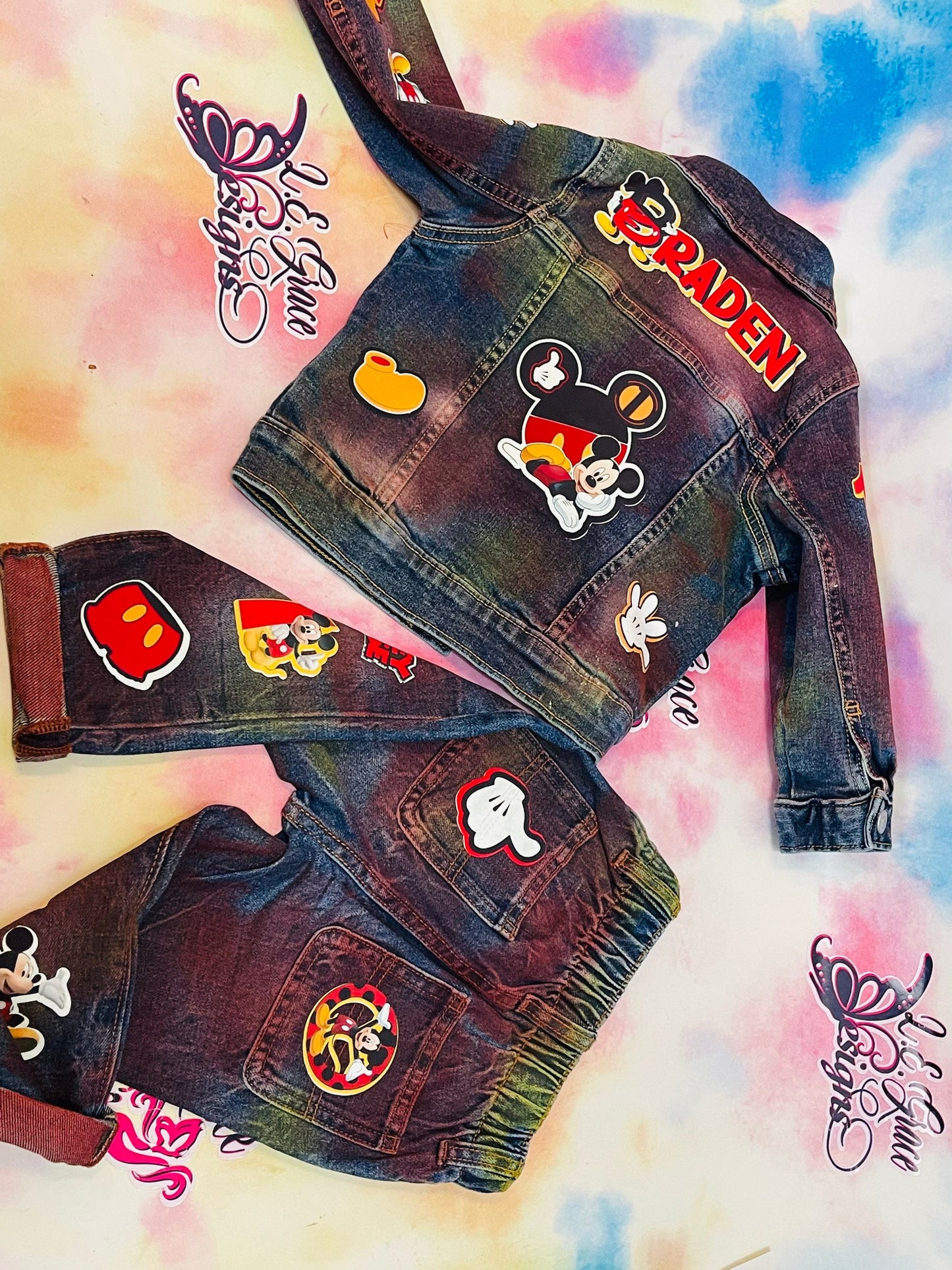 Custom Denim Pant & Jacket Set - Boys