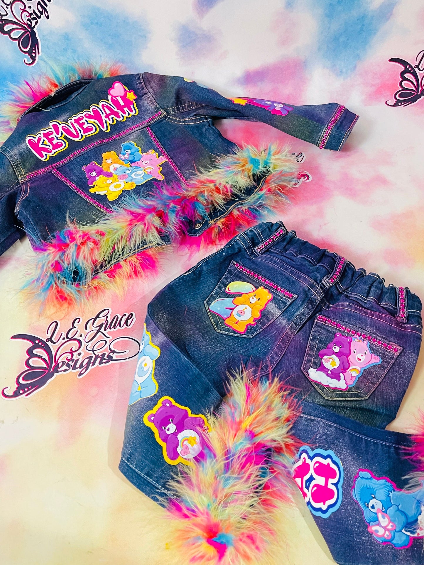 Custom Denim Pant & Jacket Set - Girls