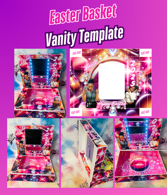 Vanity Easter Basket template in Canva