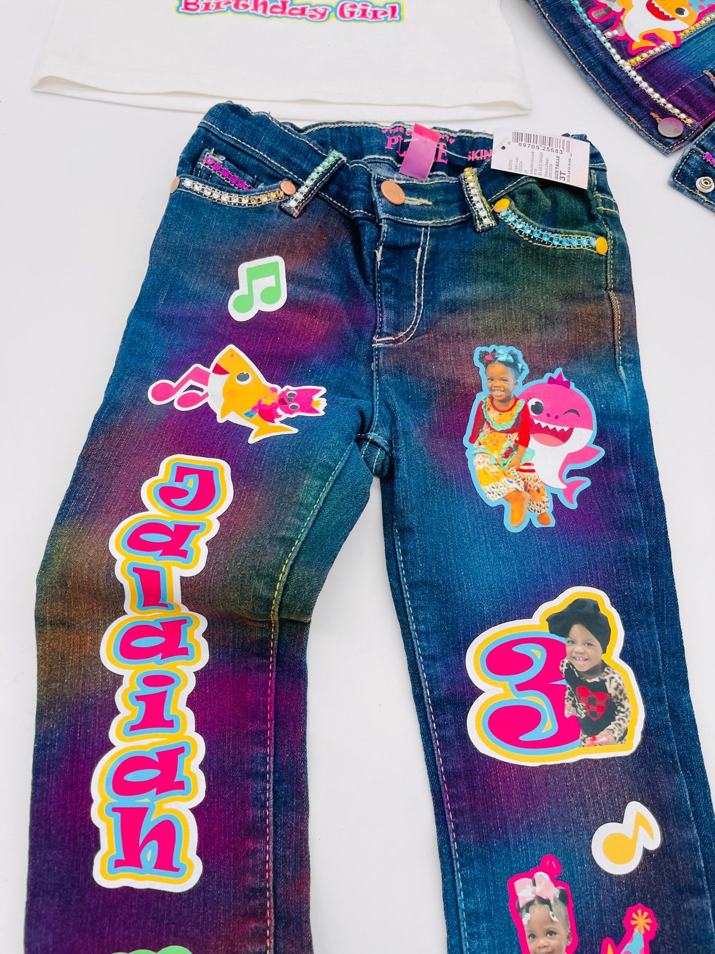 Custom Denim Pant & Jacket Set - Girls