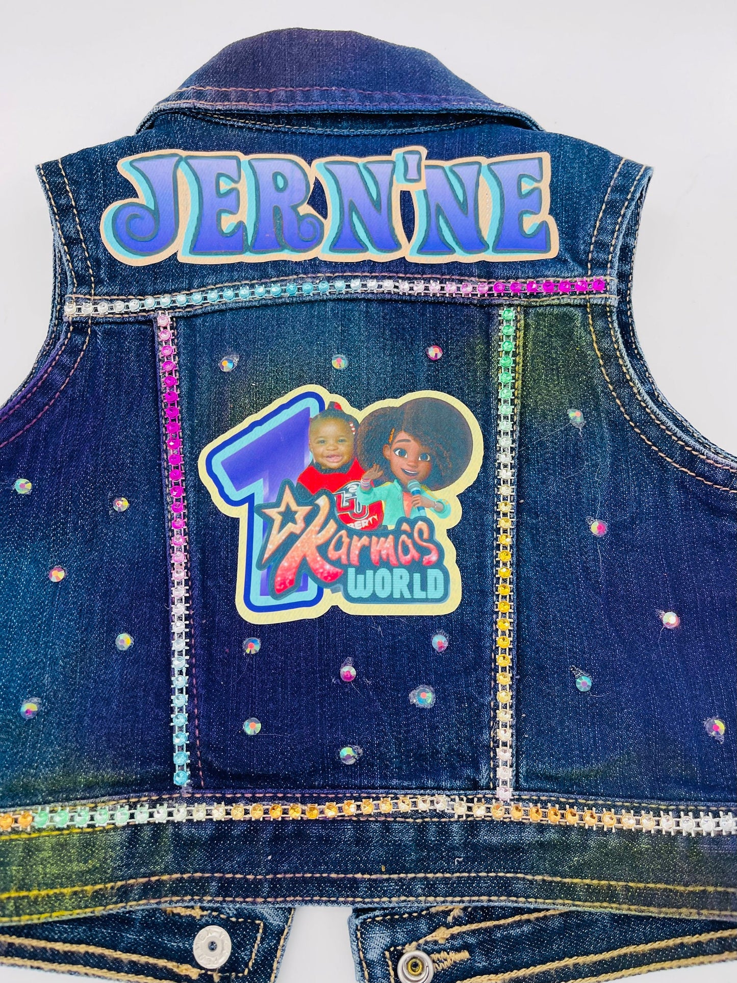 Custom Jean Vest & Tutu Girls