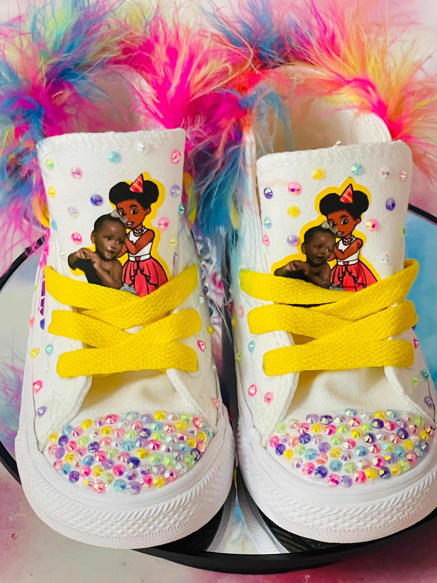 Custom Girls High Top Converse Sneakers / Shoes