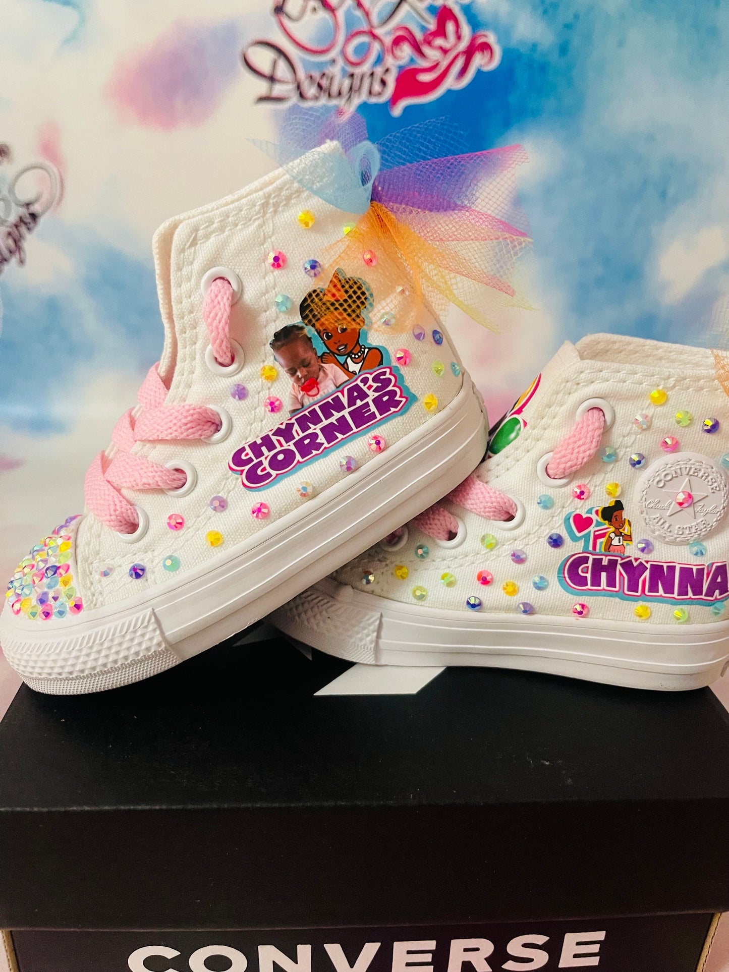 Custom Girls High Top Converse Sneakers / Shoes