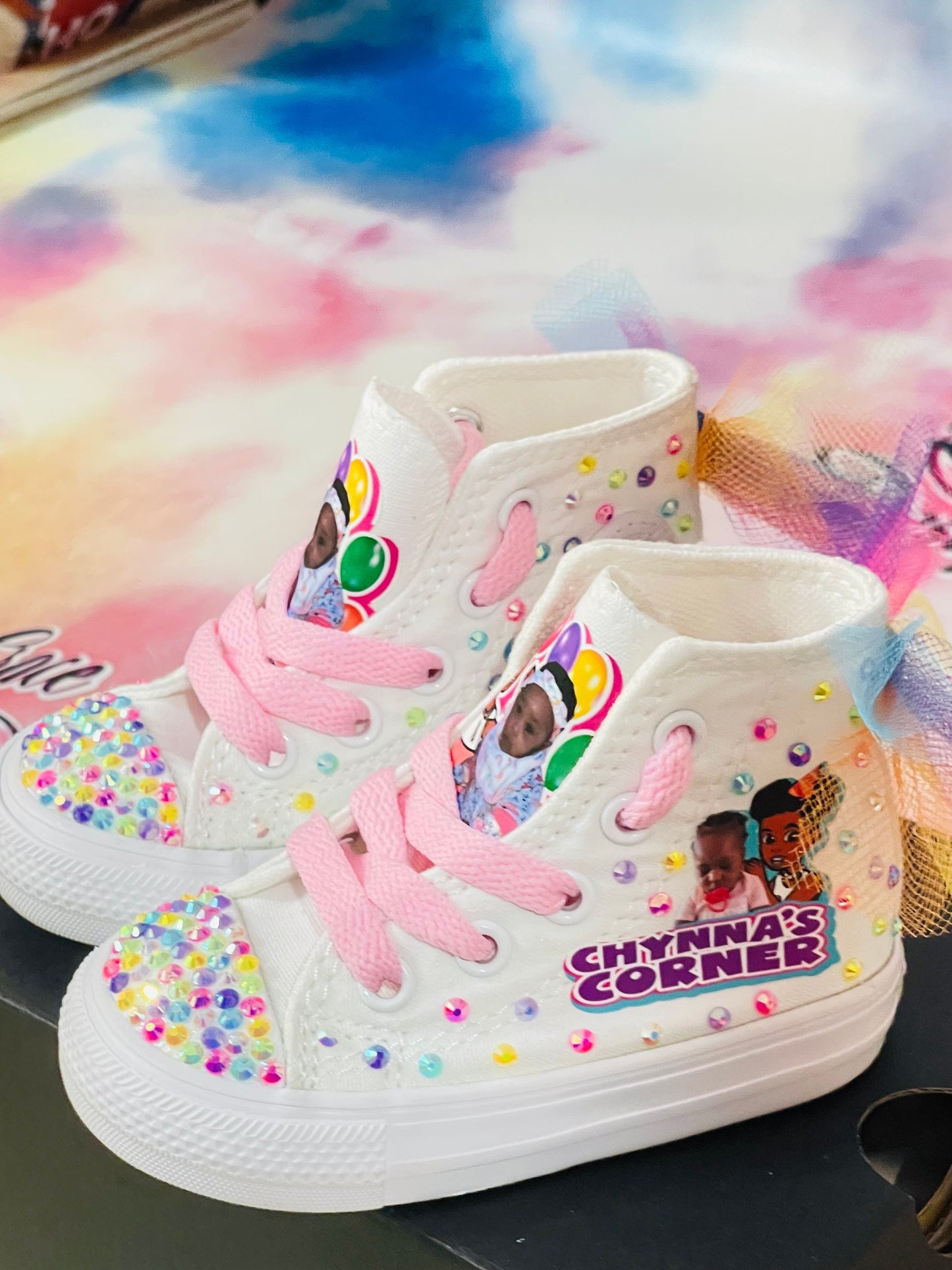 Custom Girls High Top Converse Sneakers / Shoes